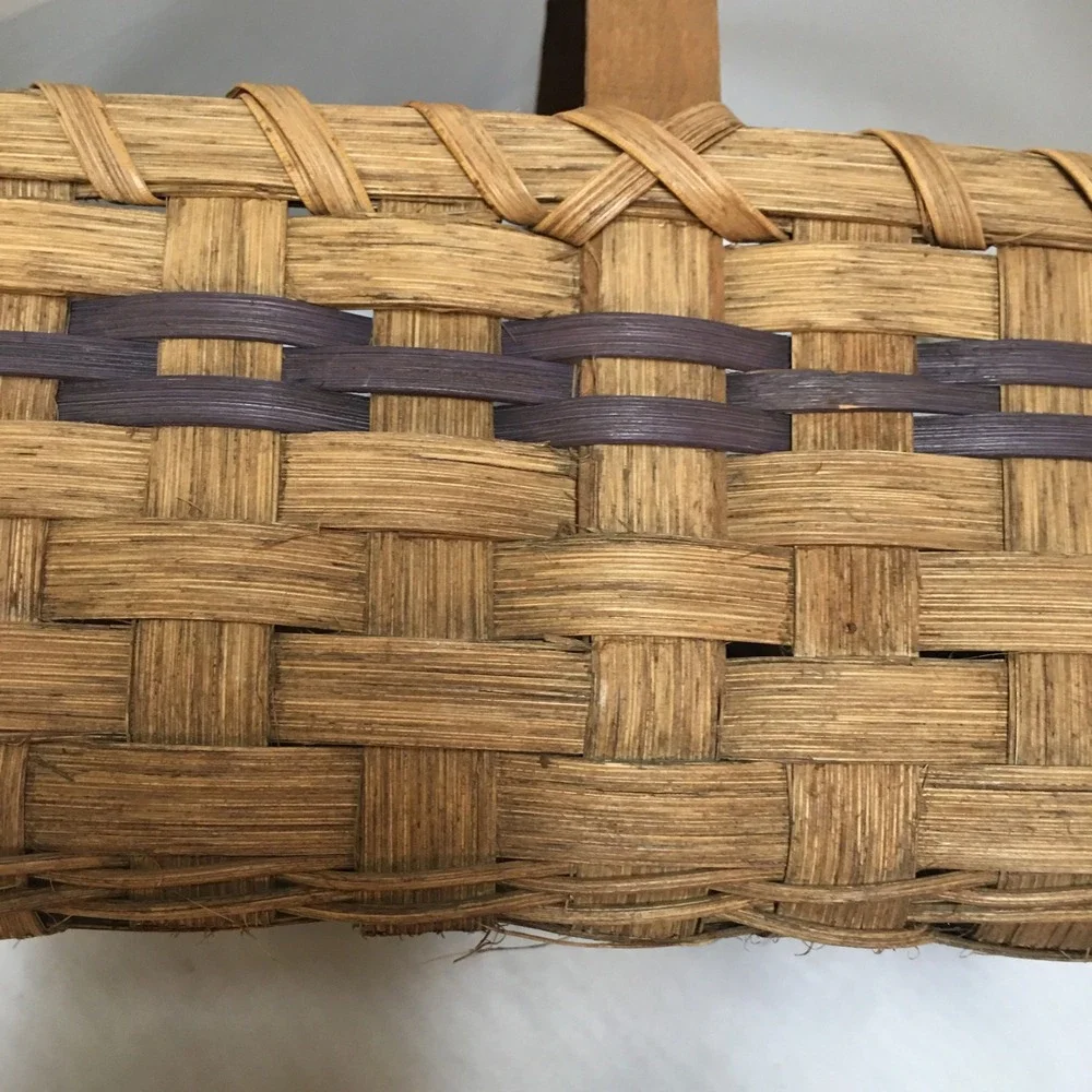 Woven Splint Basket Rectangle Medium Brown Rustic Farmhouse Decor Cottagecore